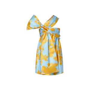 Bow detail dress with bouquet print