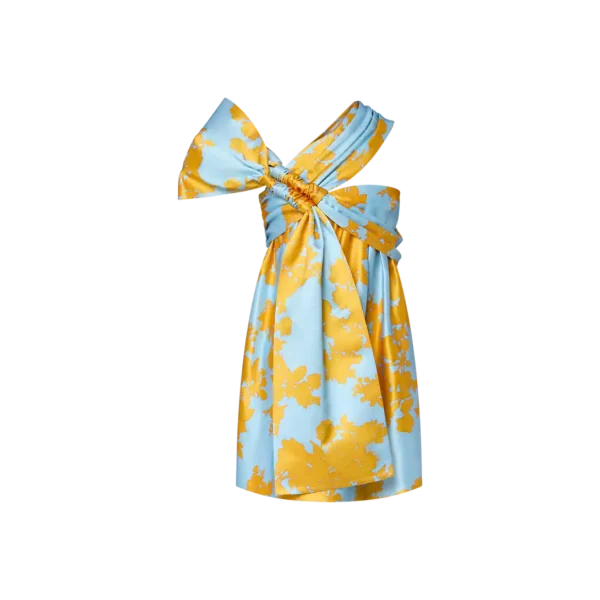 Bow detail dress with bouquet print