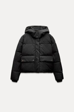PADDED WATERPROOF AND WINDPROOF HOODED JACKET
