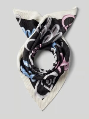 'LAPUFF' pleated scarf in black - Jio lu White