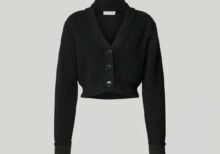 Black virgin wool blend cardigan