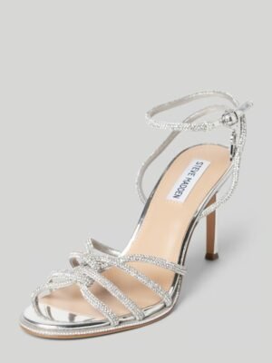 'KAILYN' silver stiletto heel sandals