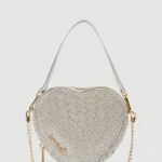 Handbag with decorative silver stones