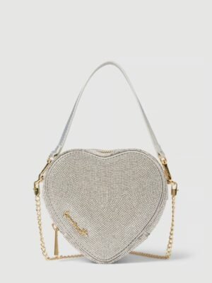 Handbag with decorative silver stones