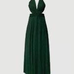 Emerald Cutout Evening Dress