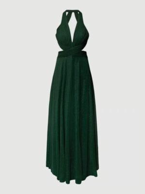 Emerald Cutout Evening Dress