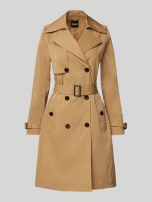 Trench coat with belt at the waist, 'Conny' model in camel