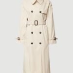 Trench coat with belt at the waist in sand color