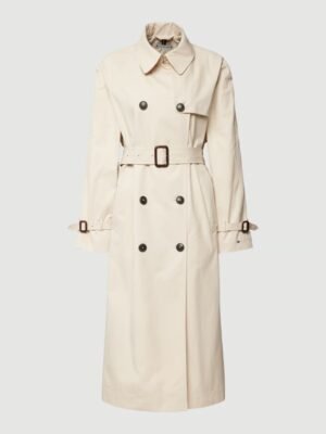 Trench coat with belt at the waist in sand color